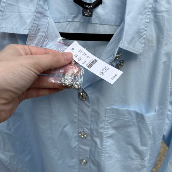 J.Crew Organic Cotton Garçon Shirt - Light Blue, Size 10 - Picture 4 of 7